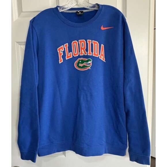 Nike Florida Gators Club Fleece Crew Neck Sweatshirt Royal Blue M33778 Men's L - Picture 1 of 6
